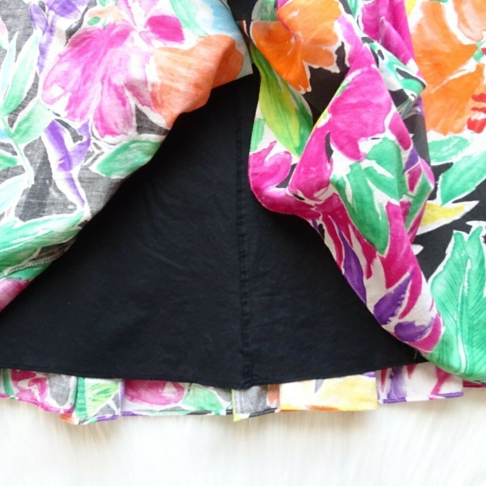 Lauren Ralph Lauren Floral Skirt Multicolor Flower Lined Cotton Colorful Size 2 - Picture 7 of 12